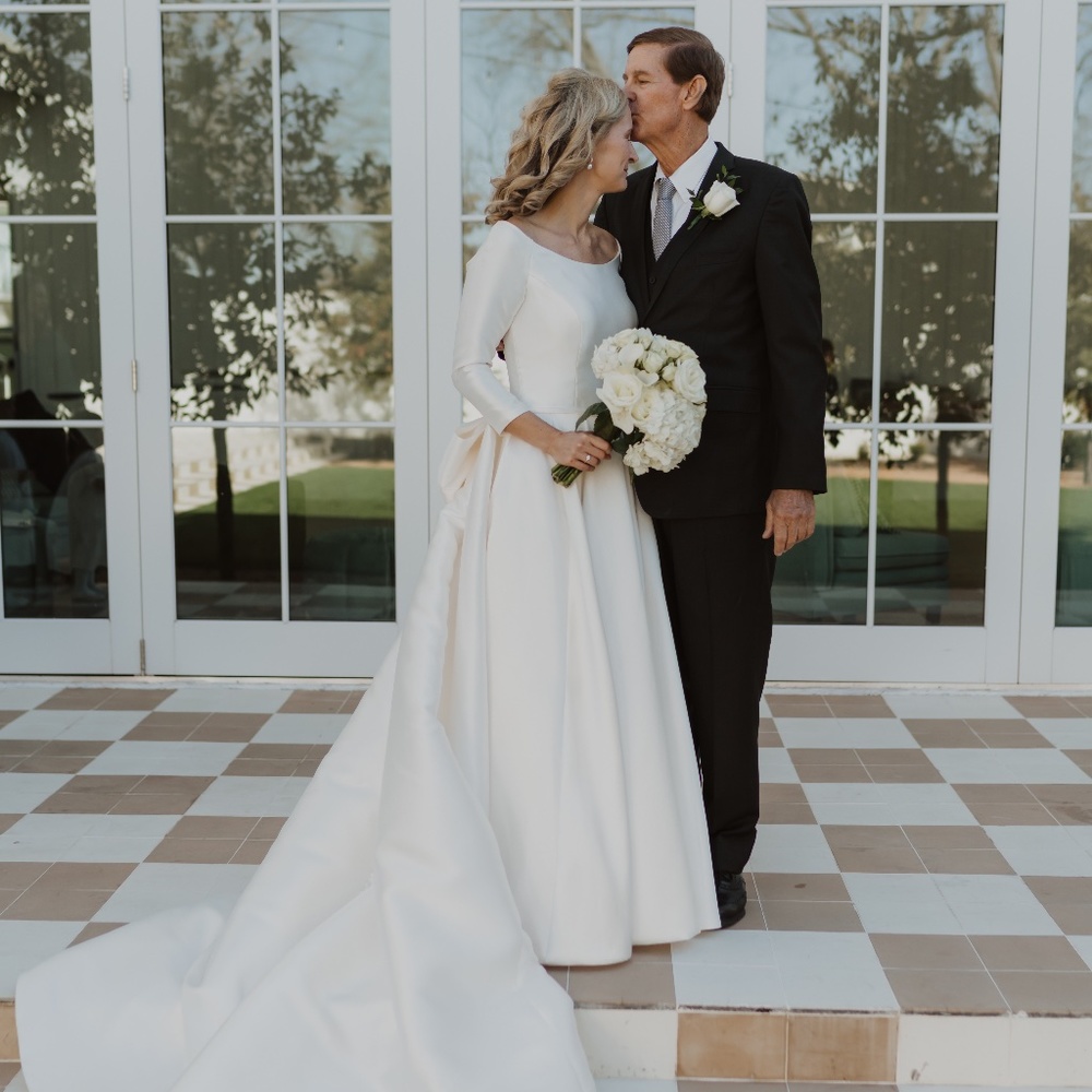 Wedding dress - Pronovias HOPE, with custom additions plus 10ft veil